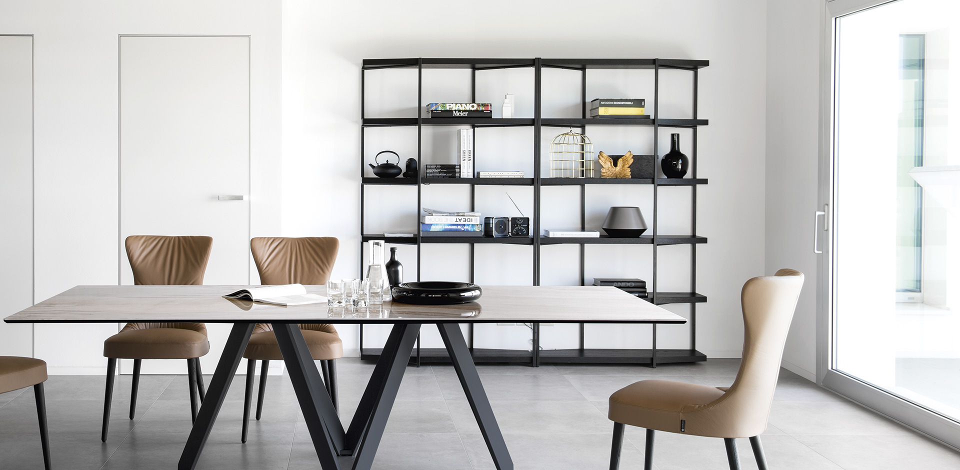 libreria - calligaris - hangar - nero - arredo -arredamento - outlet
